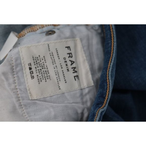 Frame Denim Jeans Womens 25 Le Garcon Skinny Low Rise Distressed Blue Jay Way - Picture 8 of 10